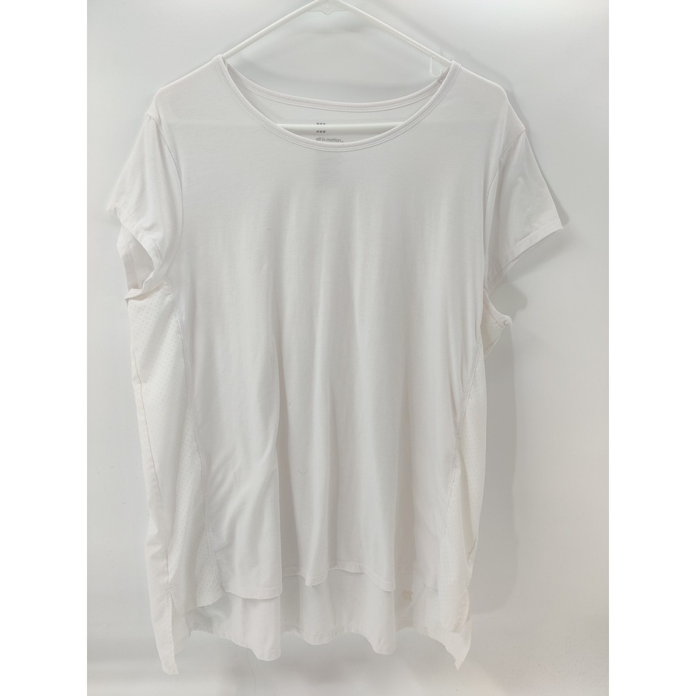 All in Motion White Athleisure TShirt Top Mesh Side Panels Athletic Womens XXL